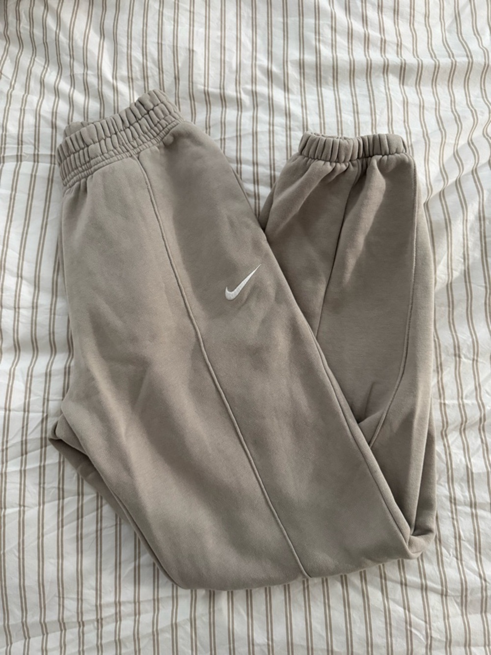 Nike Women’s Taupe Jogger Sweatpants with Swoosh